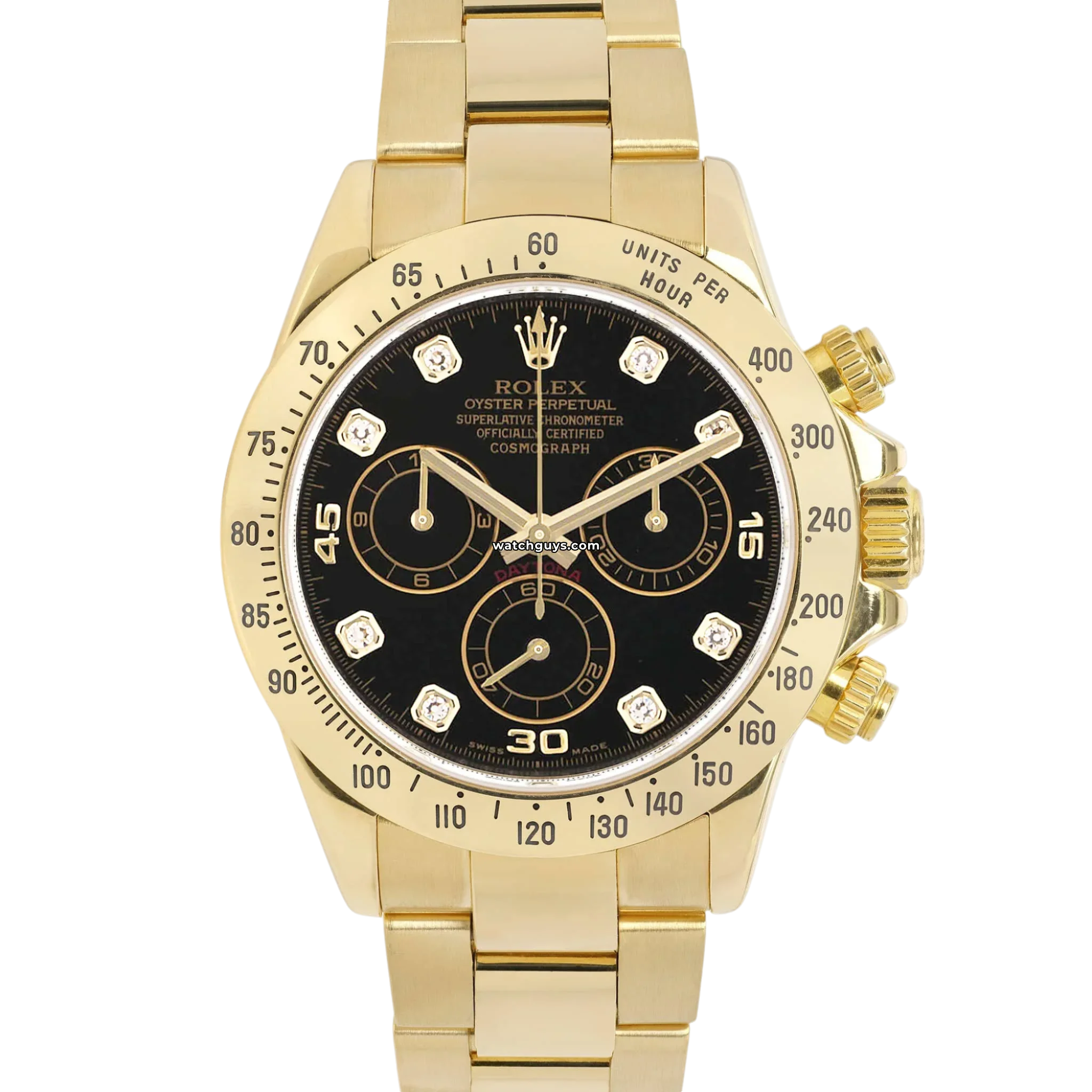 Rolex Daytona 116528 Men's Luxury Watch - Black Diamond Dial, 18K Gold, Swiss Automatic Movement - Perfect for Business, Gifts & Special Occasions