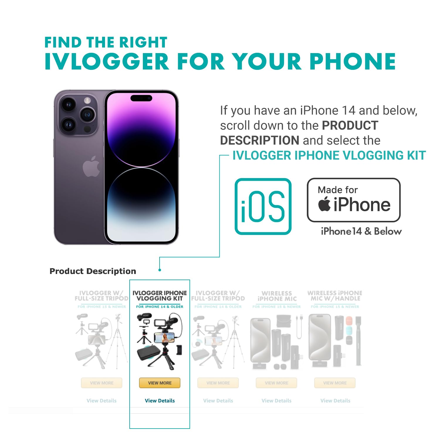 MOVO USB-C Vlogging Kit for iPhone 15/16 Pro - Complete Phone Video Accessories Set with Tripod, Mount, LED Light & Shotgun Mic - Perfect for YouTube Content Creation, TikTok Videos, Podcasting & Live Streaming