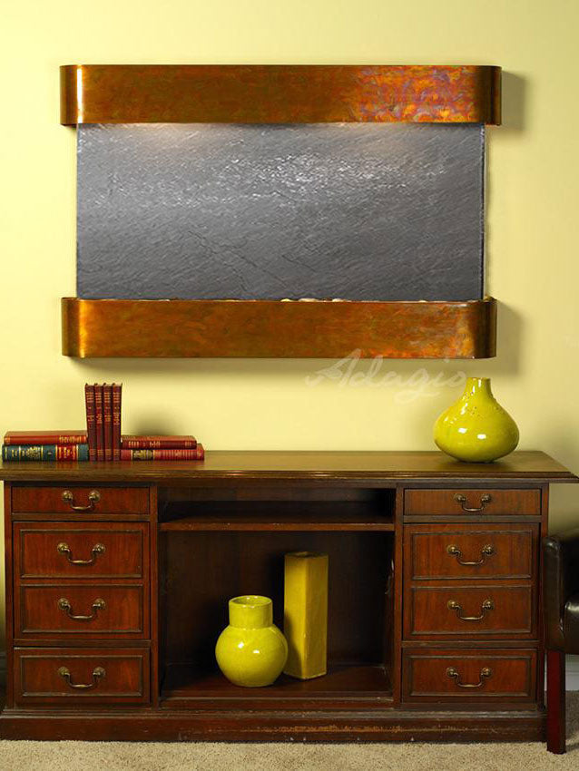 Adagio Sunrise Springs Round Rustic Copper Black Featherstone SSR1011 - Vintage Farmhouse Wall Decor for Living Room, Bedroom & Kitchen