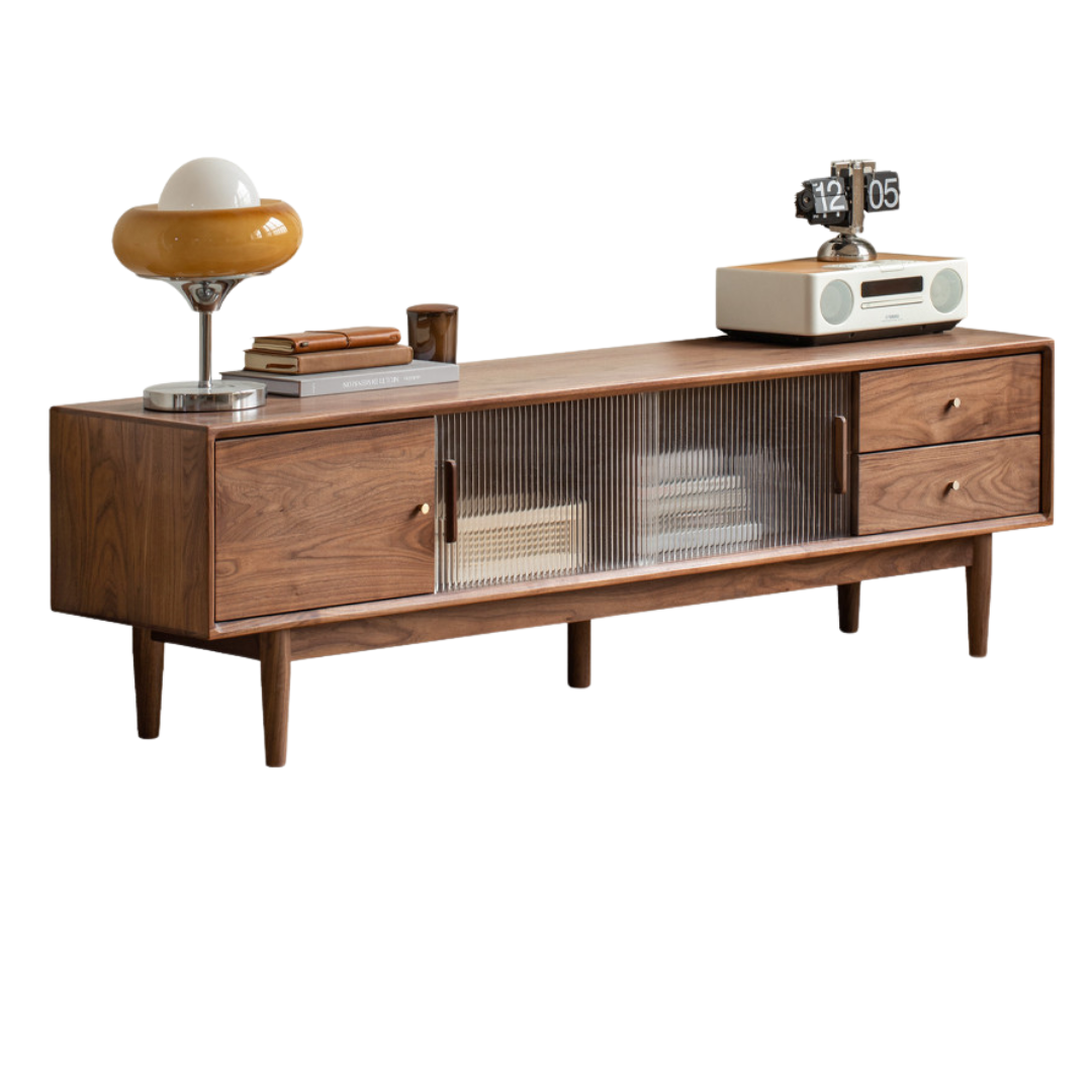 78.7x15.4x19.7 inch/ 200x39.2x50сm/ Walnut color/ TV cabinet surface ultra white glass