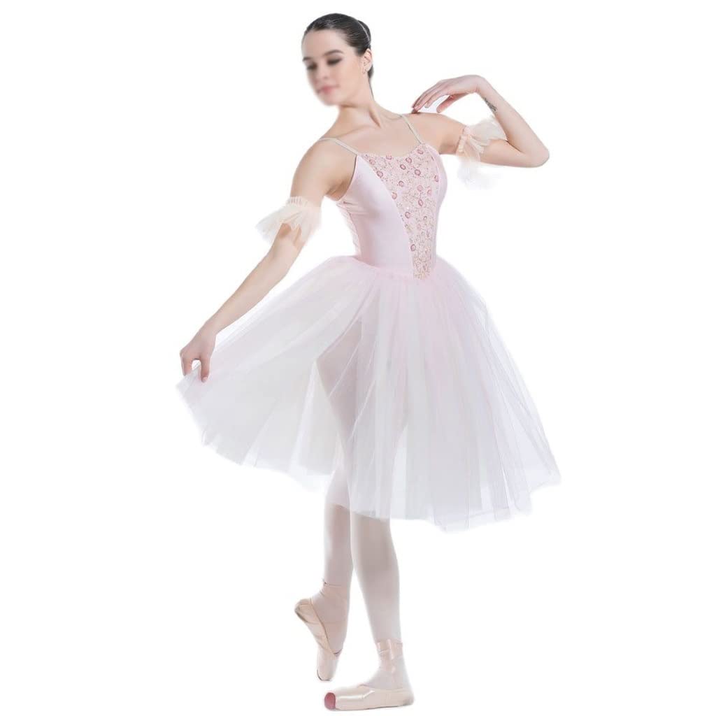 Elegant Pale Pink Ballet Tutu Leotard Dress for Women - Romantic Ballerina Dance Costume with Camisole Top (Pink, Size SA) - Perfect for Ballet Performances, Recitals & Dance Competitions