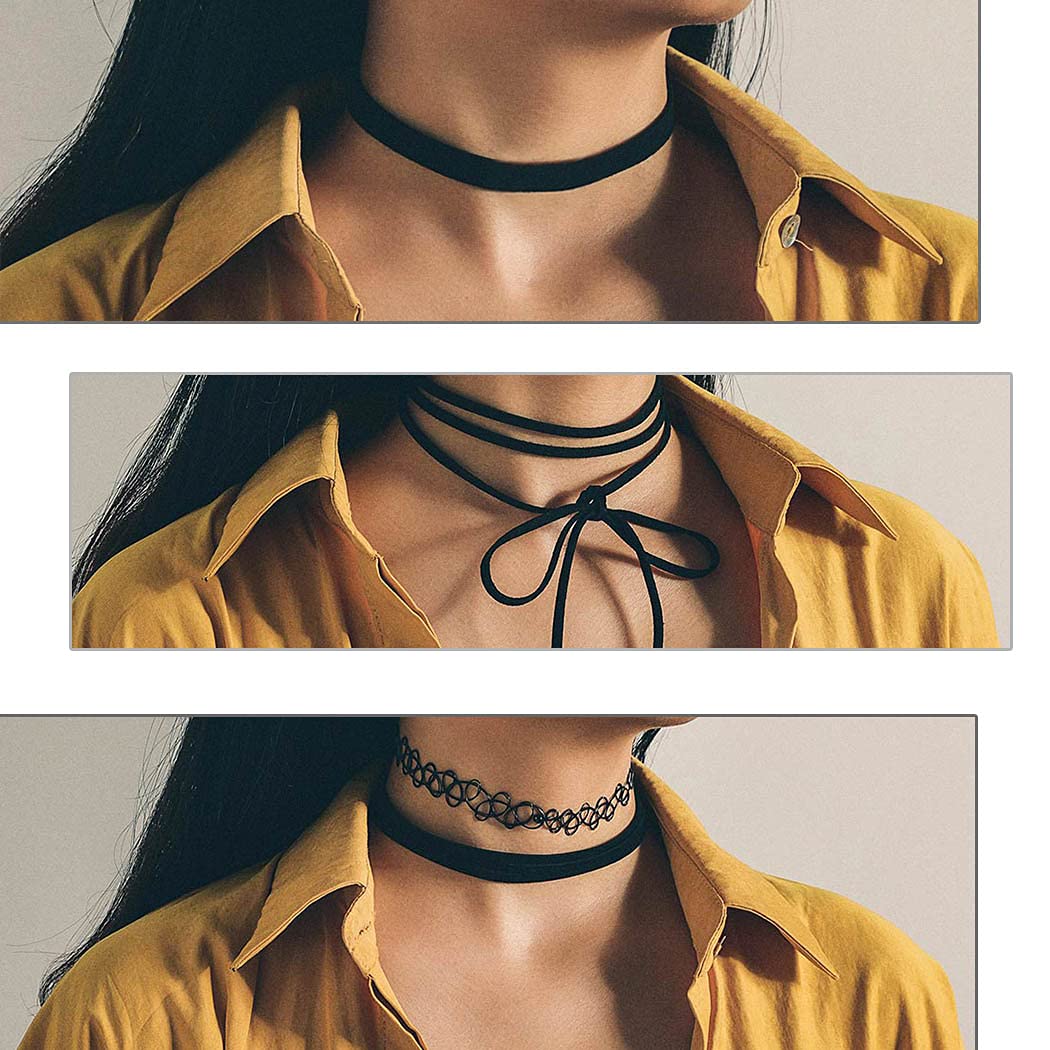 Evil Layered Choker Necklace with Black Heart Pendant - Gothic Short Necklace for Women - Perfect for Halloween, Tattoo Parties, Goth Fashion & Dark Aesthetic Outfits