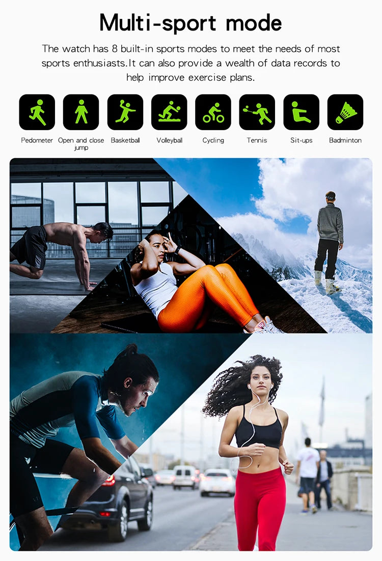 VALDUS M6 Sport Smartwatch - Fitness Tracker with Heart Rate Monitor, Waterproof Activity Watch for Men & Women - Perfect for Running, Swimming & Gym Workouts
