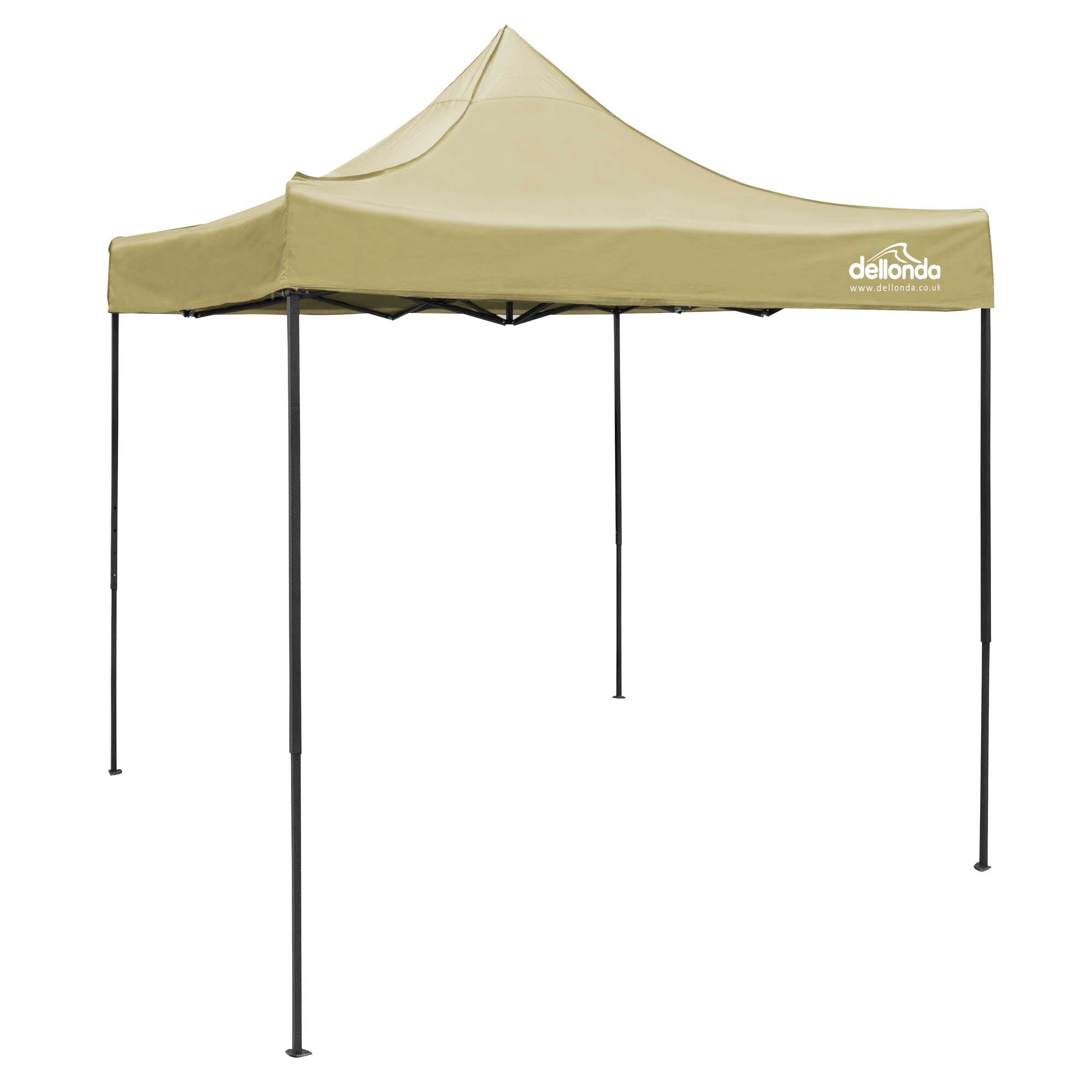 Premium 2x2m Pop Up Gazebo with Water Resistant Canopy - Includes Carry Bag, Stakes & Weight Bags - Beige Color DG126 - Perfect for Outdoor Camping, Picnics, Beach Parties and Backyard Gatherings