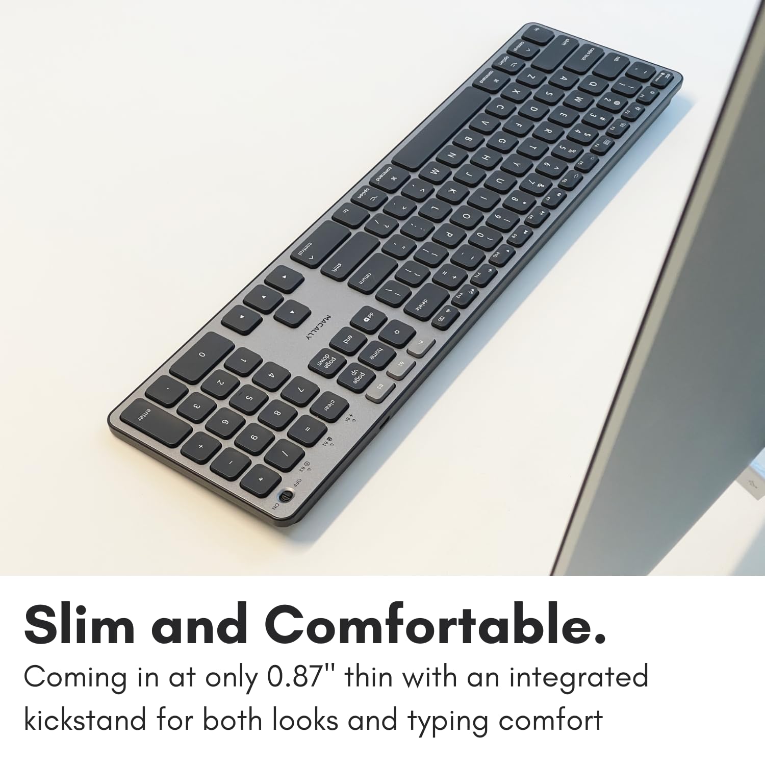 Macally Backlit Bluetooth Keyboard for Mac (Upgraded, Bigger Battery) - Wireless Apple Keyboard Compatible with MacBook Pro/Air, iMac, Mac Mini - Multi-Device Connection for Home Office & Gaming Use