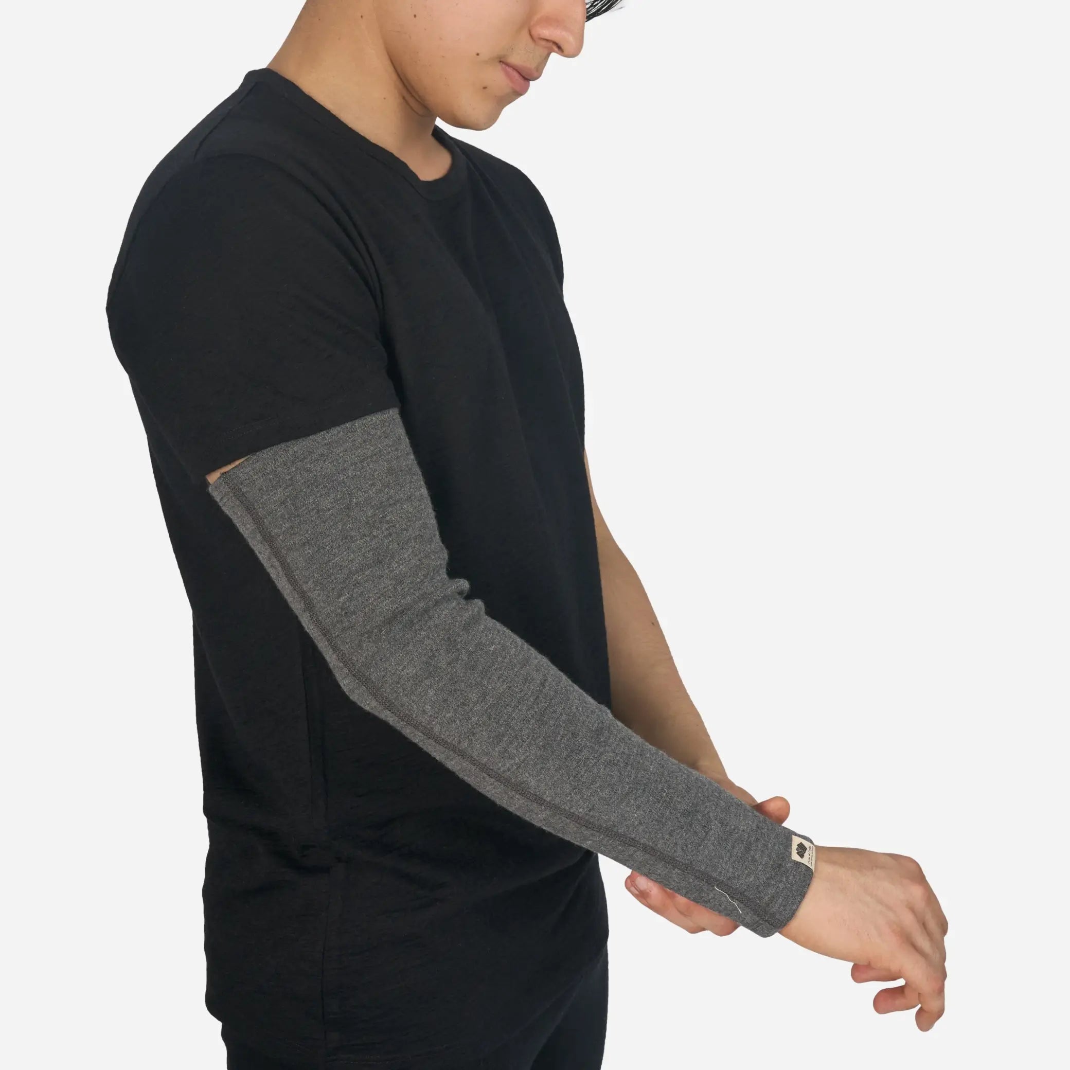 Alpaca Wool Arm Sleeves for Men & Women - 420 Midweight Thermal Compression Sleeves for Outdoor Sports, Running, Cycling & Cold Weather Protection