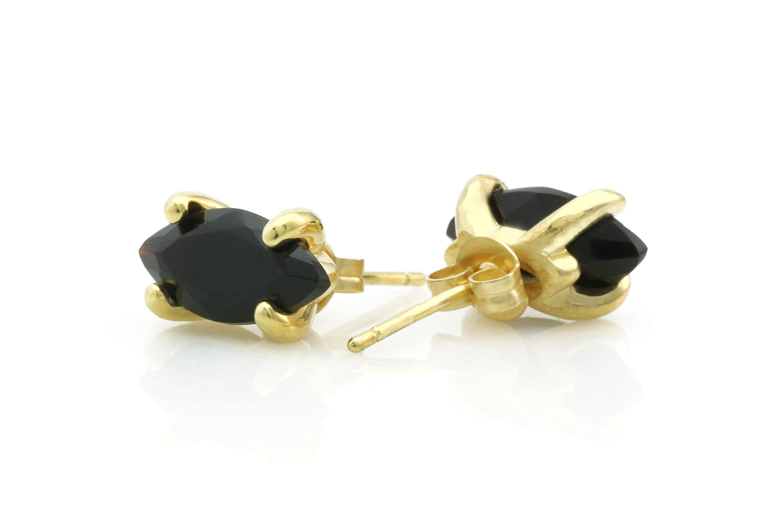 Black Onyx Stud Earrings for Women - Gold Gemstone Jewelry for Everyday Wear