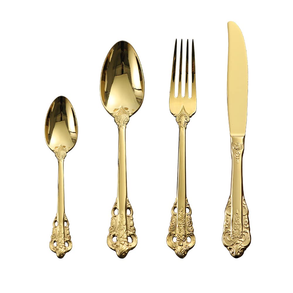 Premium 6-Piece Stainless Steel Flatware Set for 4 - Mirror Polished Cutlery Utensils (Forks, Knives, Spoons) - Elegant Dining Set for Home, Restaurant & Pub Use - Durable & Stylish Kitchen Tableware for Everyday Meals & Special Occasions