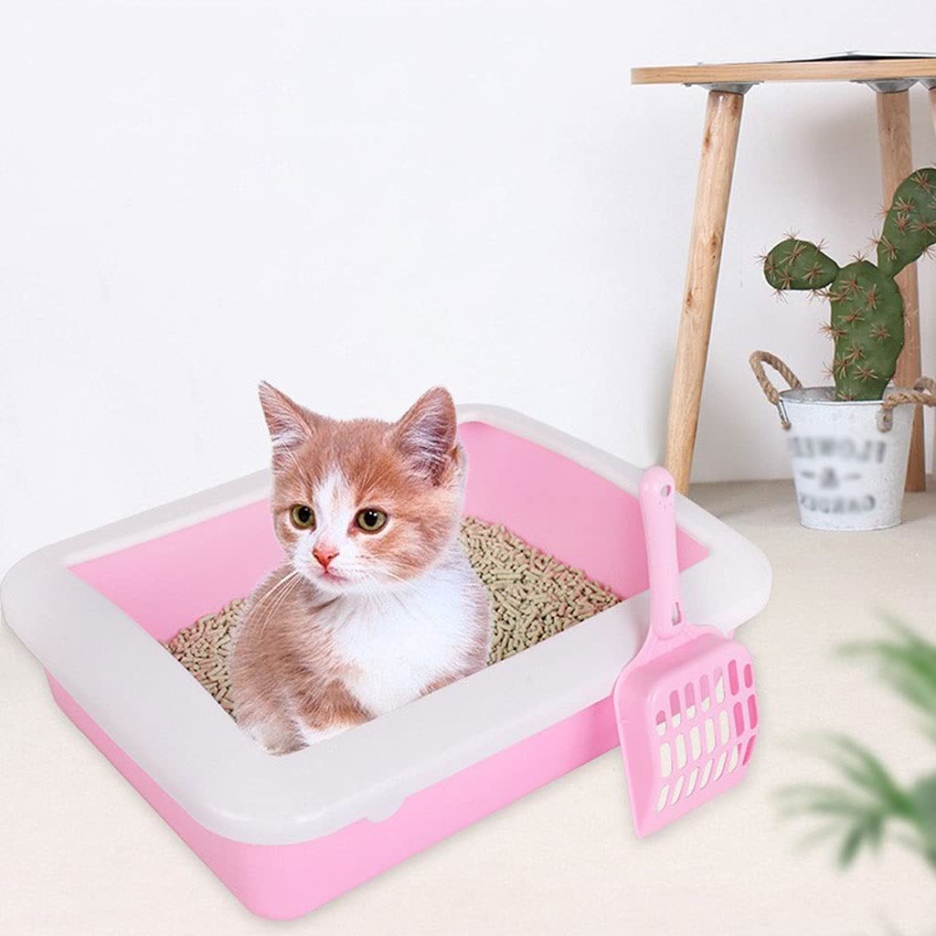 Premium Semi-Enclosed Cat Litter Box - Detachable, Splash-Proof Kitten Potty with Sanitary Design | Ideal for Small Spaces & Multi-Cat Homes | Cat Toilet Supplies (Size A)