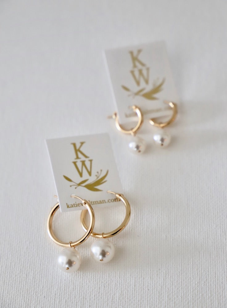 Stylish Audrey Pearl Hoop Earrings for Women - Elegant & Trendy Jewelry for Parties, Weddings & Everyday Wear