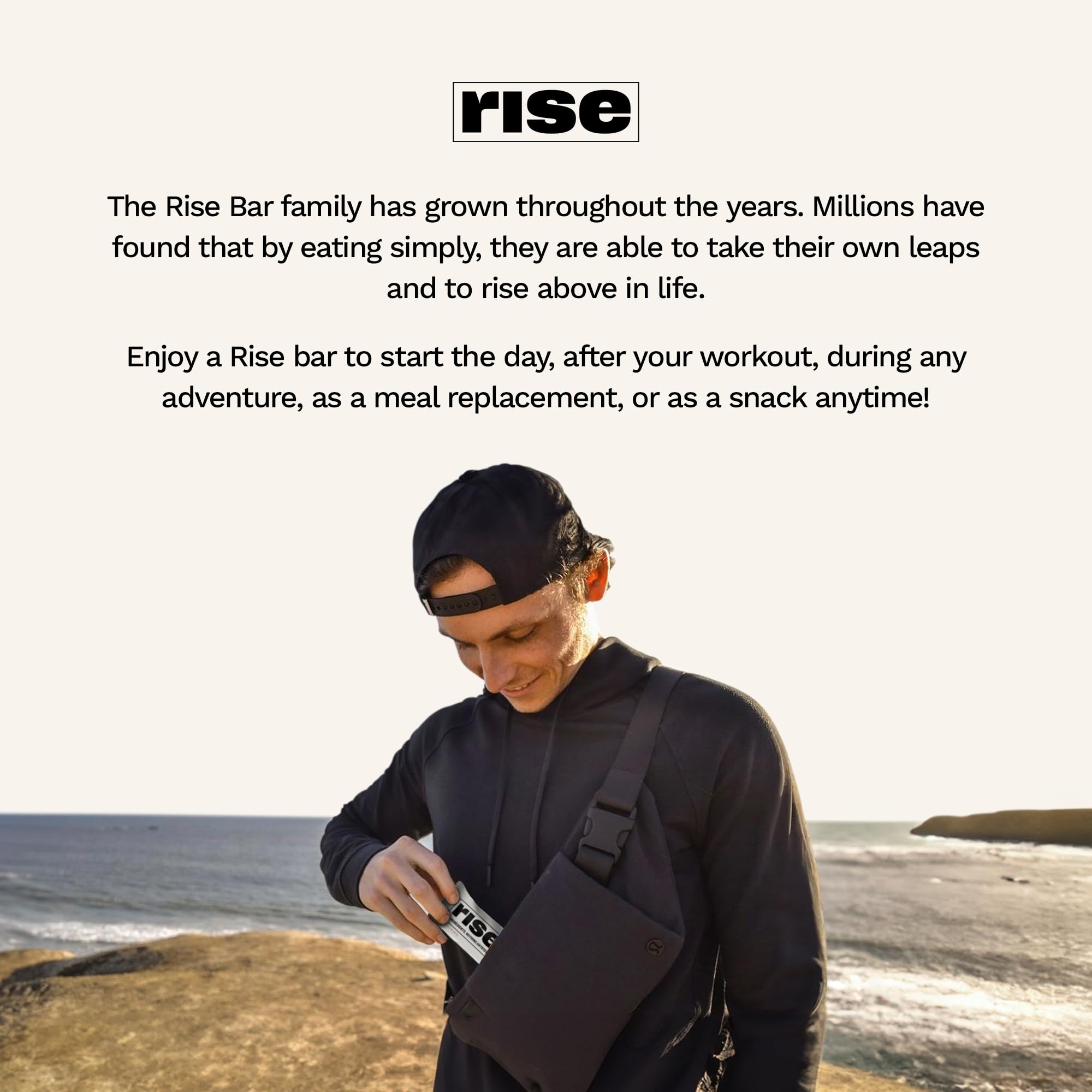 Rise Pea Protein Bar - Vegan Sunflower Cinnamon | High Protein Snack Bar with 17g Plant-Based Protein, Only 5 Whole Food Ingredients, Non-GMO, Gluten-Free, Soy-Free | Perfect for Breakfast, Post-Workout & Healthy On-the-Go Snacking