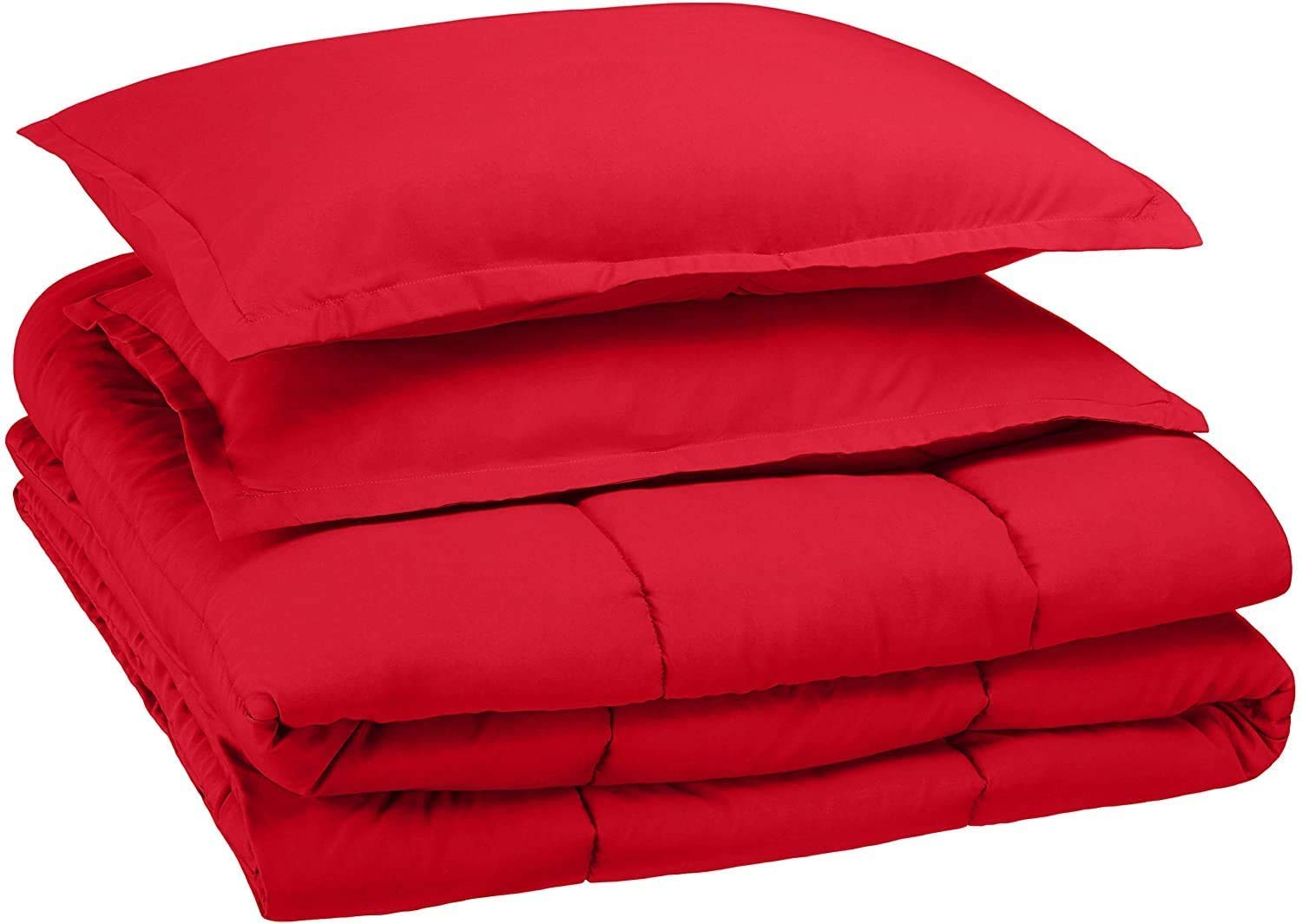 Premium 100% Egyptian Cotton 8-Piece Comforter Set - 600 Thread Count Twin XL Bedding (3-Pc Comforter + 4-Pc Sheet Set + Bed Skirt) - Solid Red - Luxury Soft Breathable Bedding for Master Bedroom, Guest Room & Dorm