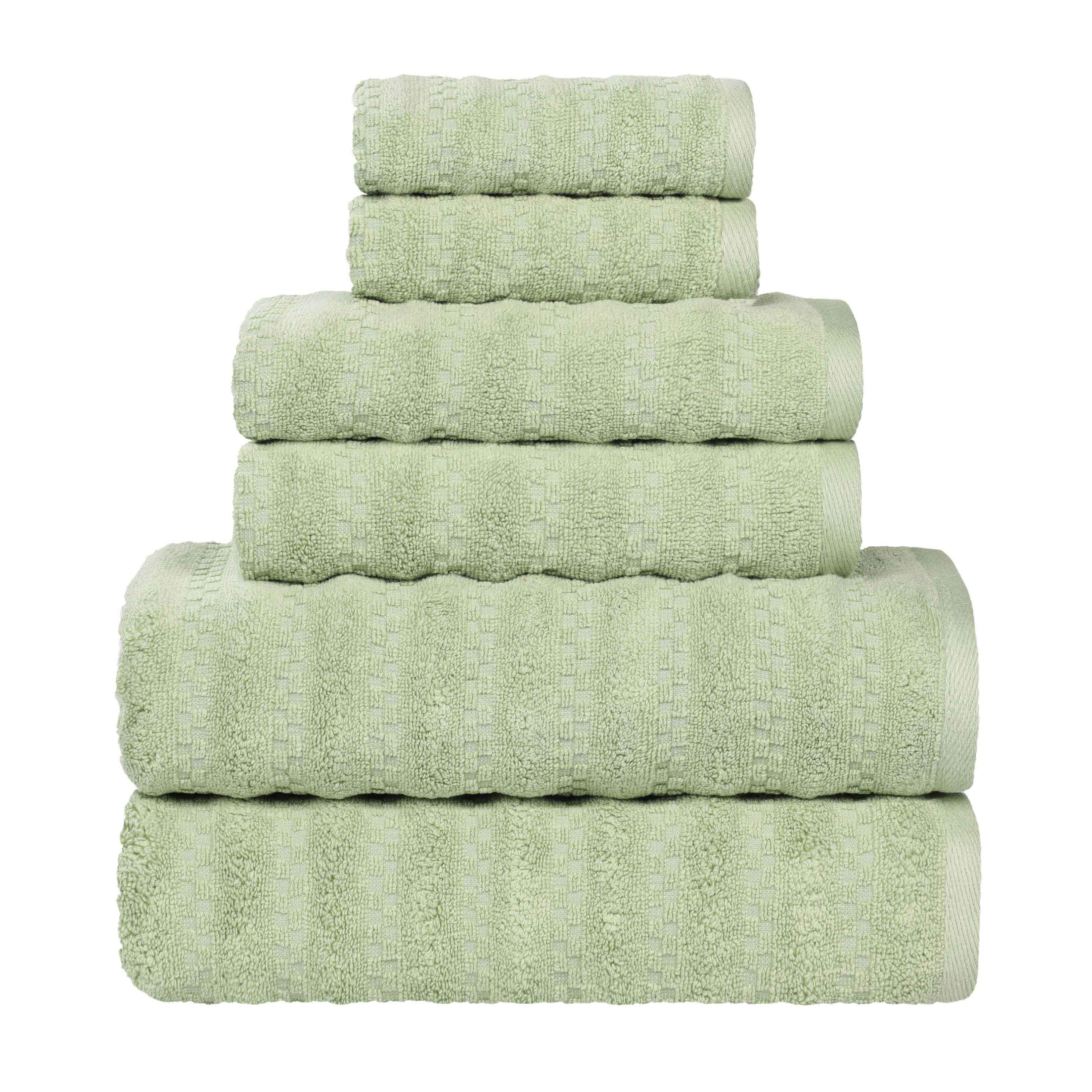 Zuma Zero Twist Cotton Medium Weight Soft Absorbent 6-Piece Bath Towel Set - Premium Luxury Towels for Spa, Bathroom & Beach Use