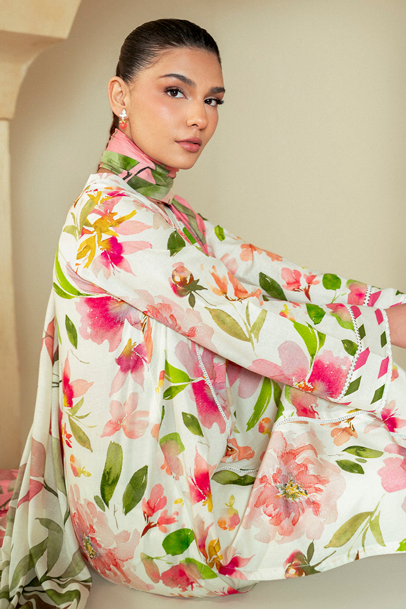 Hazel Willow 3-Piece Lawn Suit for Women - Floral Printed Summer Outfit - Perfect for Garden Parties, Weddings & Outdoor Events