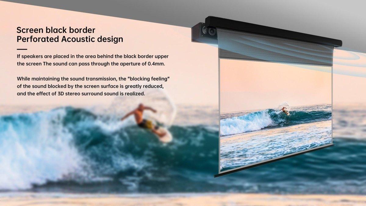 VIVIDSTORM PRO PA Slimline Motorized Tension UST ALR Projector Screen - 4K Ultra HD Home Theater Screen for Movies, Gaming & Presentations
