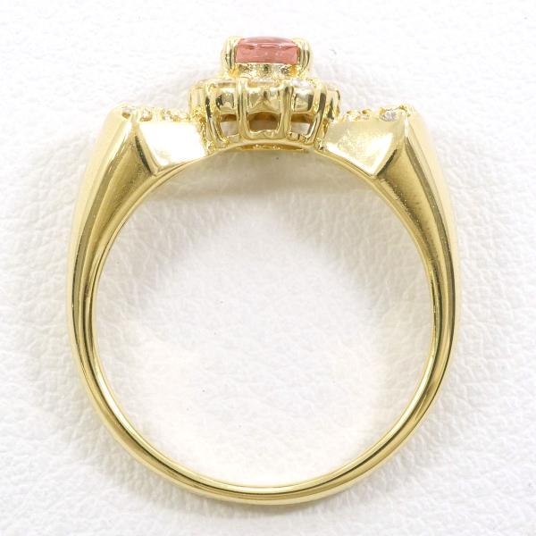 18K Yellow Gold Pink Tourmaline Diamond Ring for Women - Elegant Gemstone Engagement & Wedding Band - Perfect for Anniversary, Valentine's Day & Special Occasions