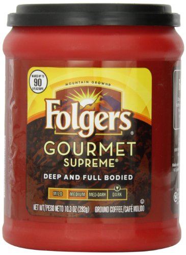 Folgers Gourmet Supreme Dark Roast Ground Coffee - 10.3 Oz (Pack of 12) | Rich & Smooth Flavor | Perfect for Home Brewing, Office Use & Camping Trips