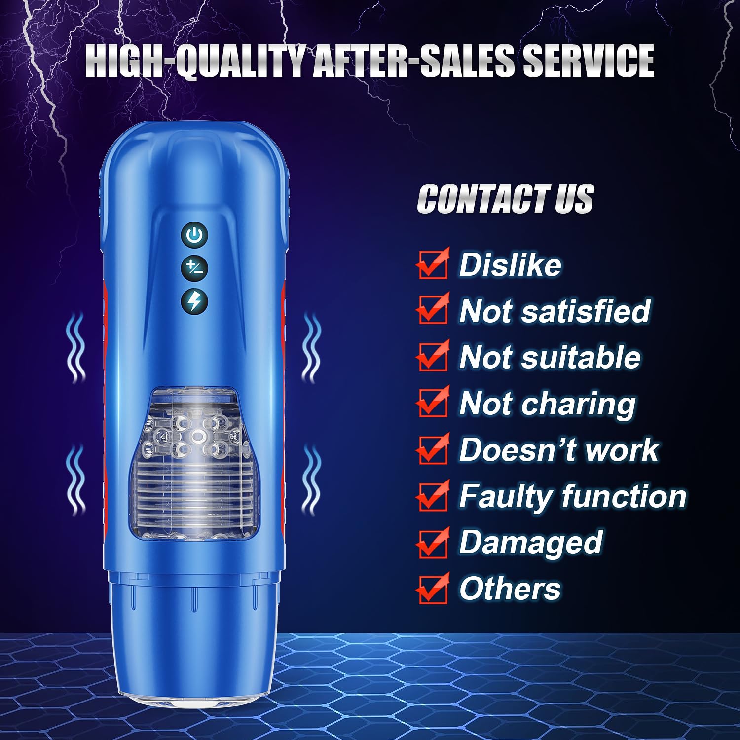 Automatic Male Masturbator with 7 Thrusting & Rotating Modes - Super Quiet 3D Sleeve Adult Sex Toy for Men (Blue) | Perfect for Solo Pleasure, Discreet Use at Home