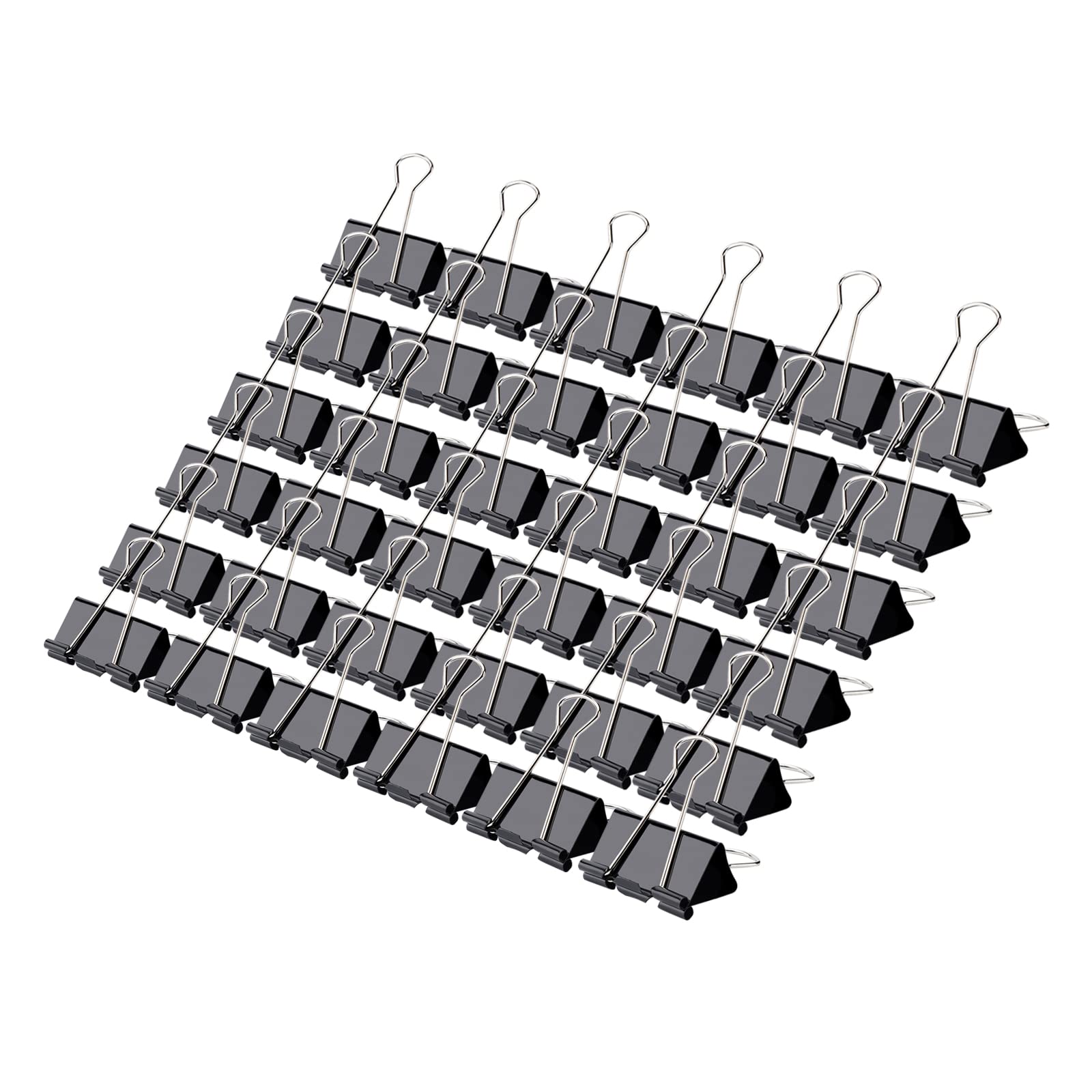 24-Pack 1.25 Inch Black Metal Binder Clips - Heavy Duty Medium Paper Clips for Office Documents, School Projects & Home Organization | Perfect for Filing, Crafting & Bulletin Boards