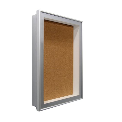30x30 Inch SwingFrame Designer Metal Shadow Box Display Case with Cork Board - 4 Inch Deep for Wall Art, Memorabilia, and Home Decor Display