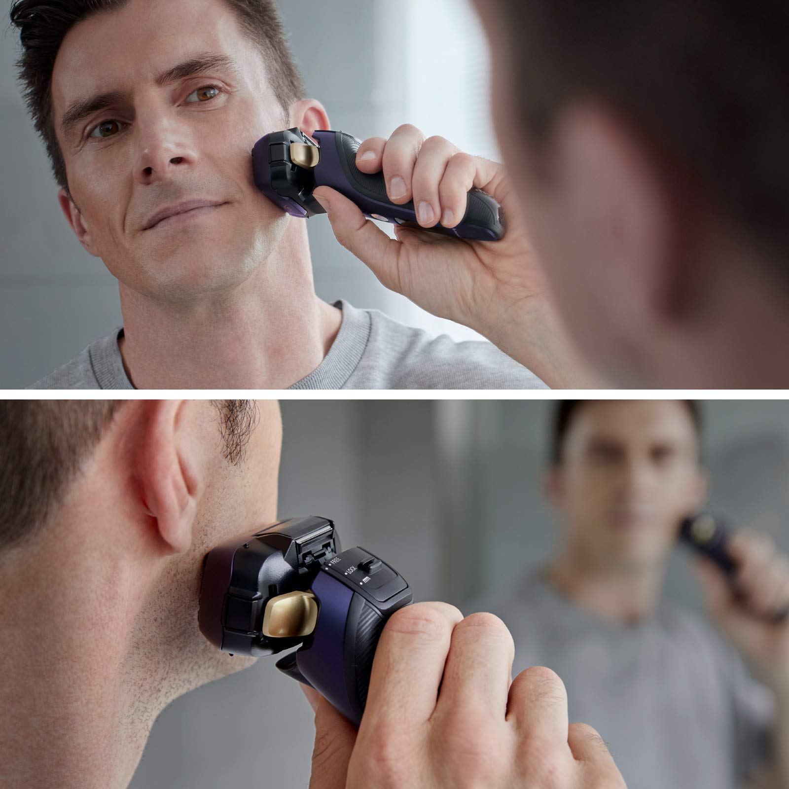 Panasonic ES-LV67-A803 5-Blade Wet & Dry Electric Shaver with Linear Motor & Hair Trimmer - Navy Blue - For Men's Smooth Shaving at Home or Travel