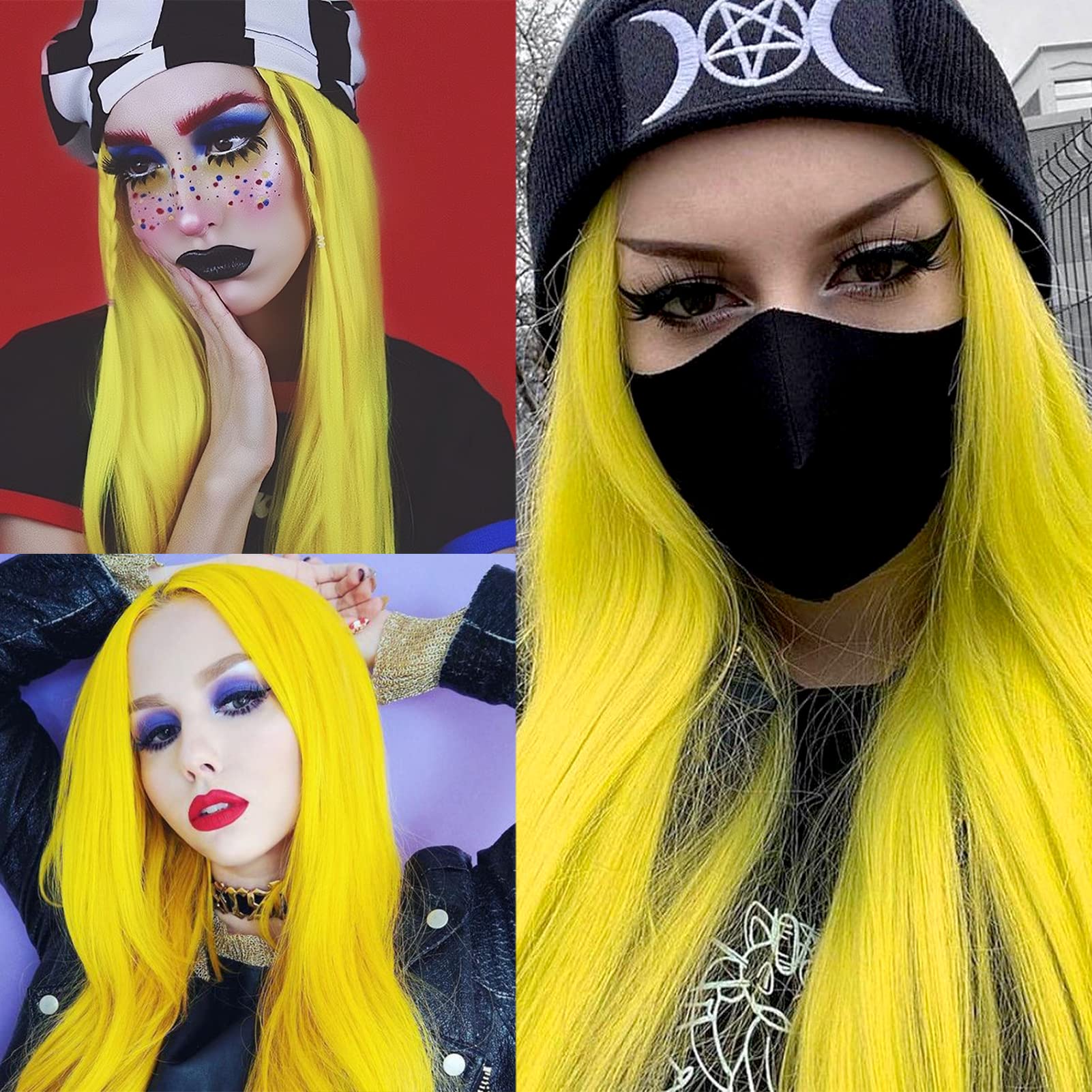 Lemon Yellow Lace Front Wig 22