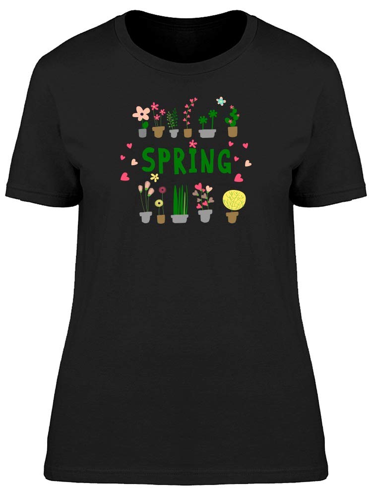 Smartprints Spring Green Lettering Tee for Women - Trendy Graphic T-Shirt with Stylish Print - Perfect for Casual Wear, Spring Outfits & Everyday Fashion