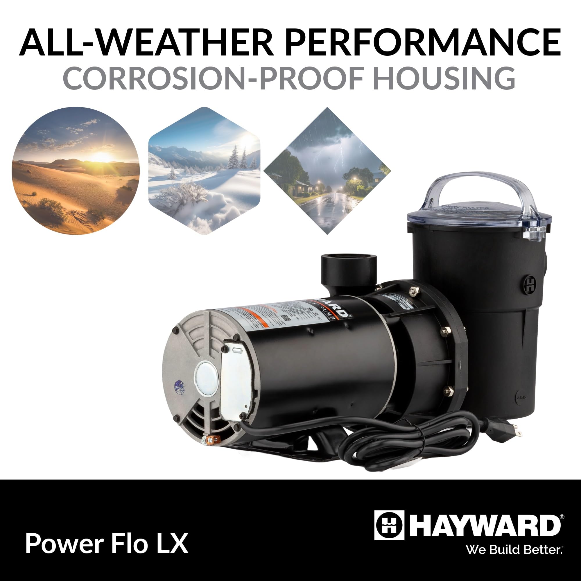 Hayward W3SP1580X15 1.5 HP Power-Flo Pool Pump - High Performance Swimming Pool Water Circulation System for Inground & Above Ground Pools | Perfect for Backyard, Residential & Commercial Use