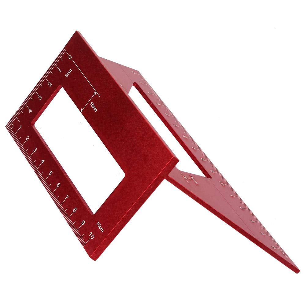 45/90 Degree Miter Gauge - Aluminum Alloy Angle Ruler & Marking Tool for Woodworking - Precise Measuring for DIY Projects, Carpentry & Furniture Making (Red)