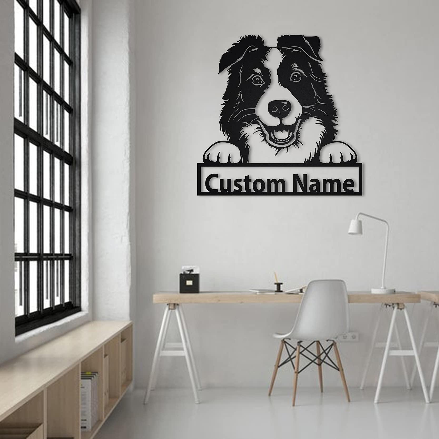 Custom Border Collie Dog Metal Sign - Personalized Pet Wall Art - Unique Dog Lover Gift for Birthday & Home Decor - Funny Animal Sign for Living Room, Office or Kennel