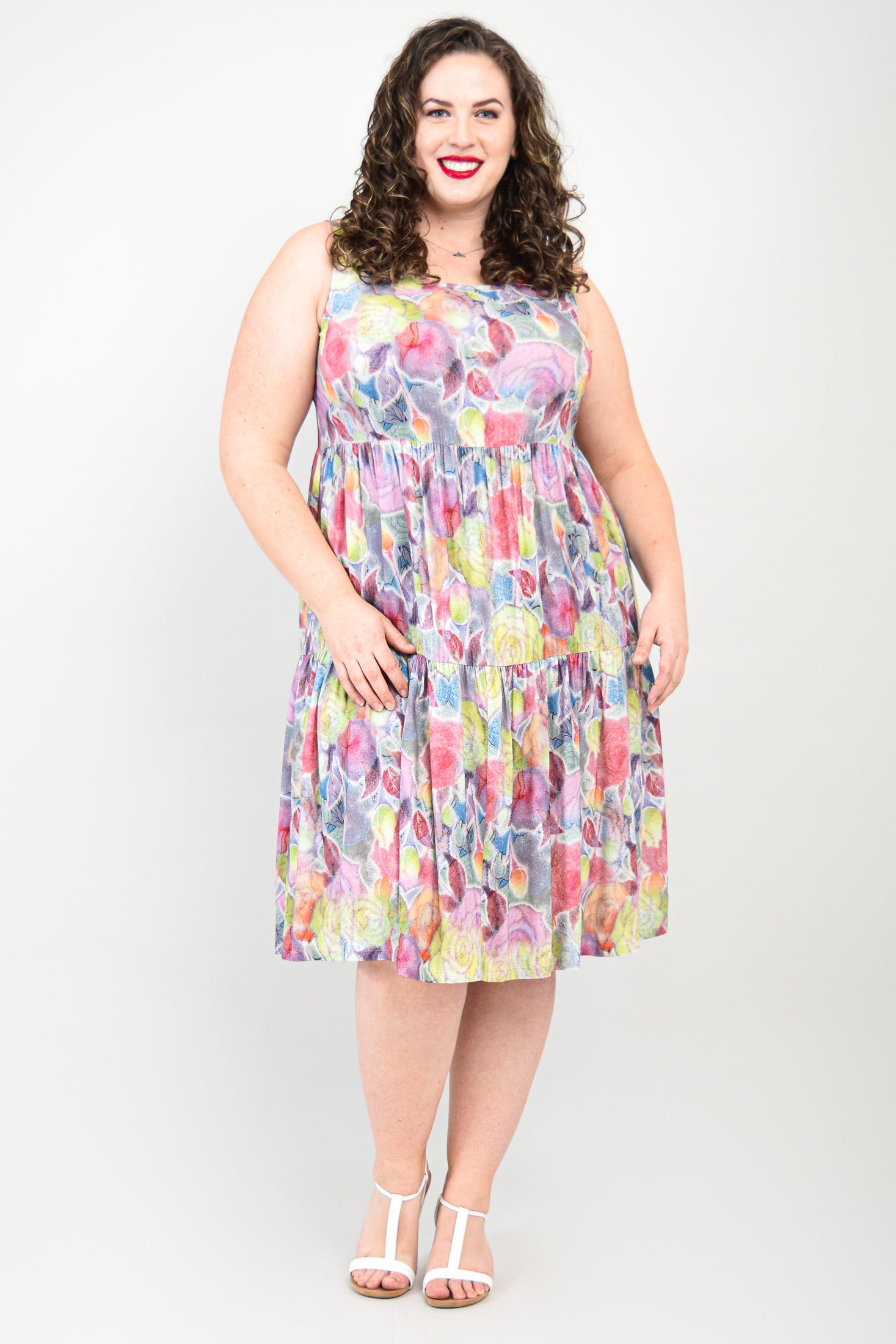 Juni Dress in Rosebud Print - Linen Bamboo Blend for Women | Perfect for Summer Outfits, Beach Vacations & Casual Wear