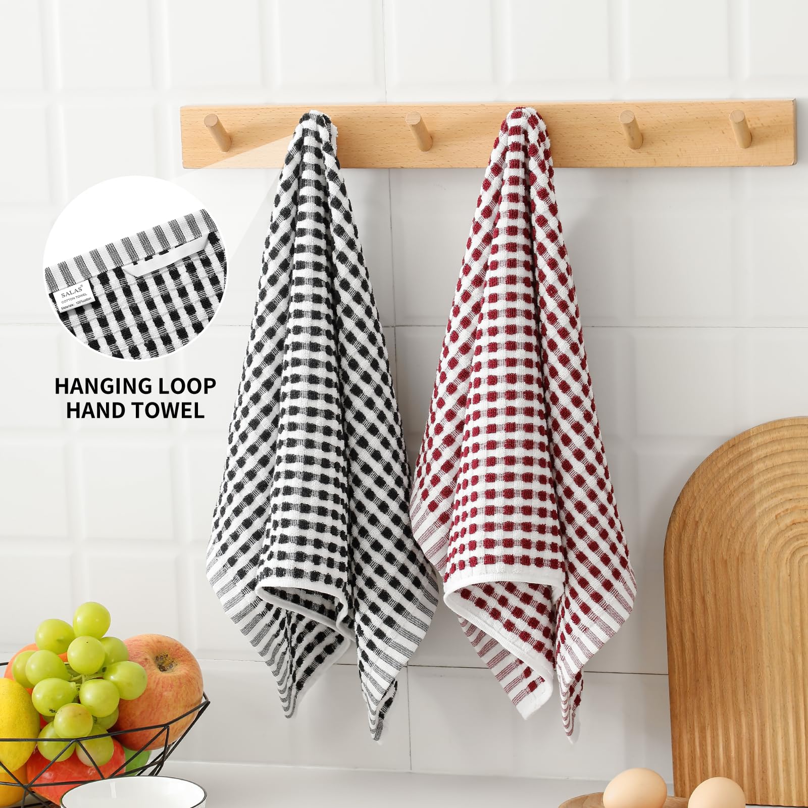 Premium Cotton Dish Towels for Kitchen - Super Absorbent Lattice Terry Cloths for Drying Dishes (16