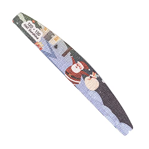 Christmas Nail File & Buffer - 3 Sided Washable Double Printed for Holiday Manicures