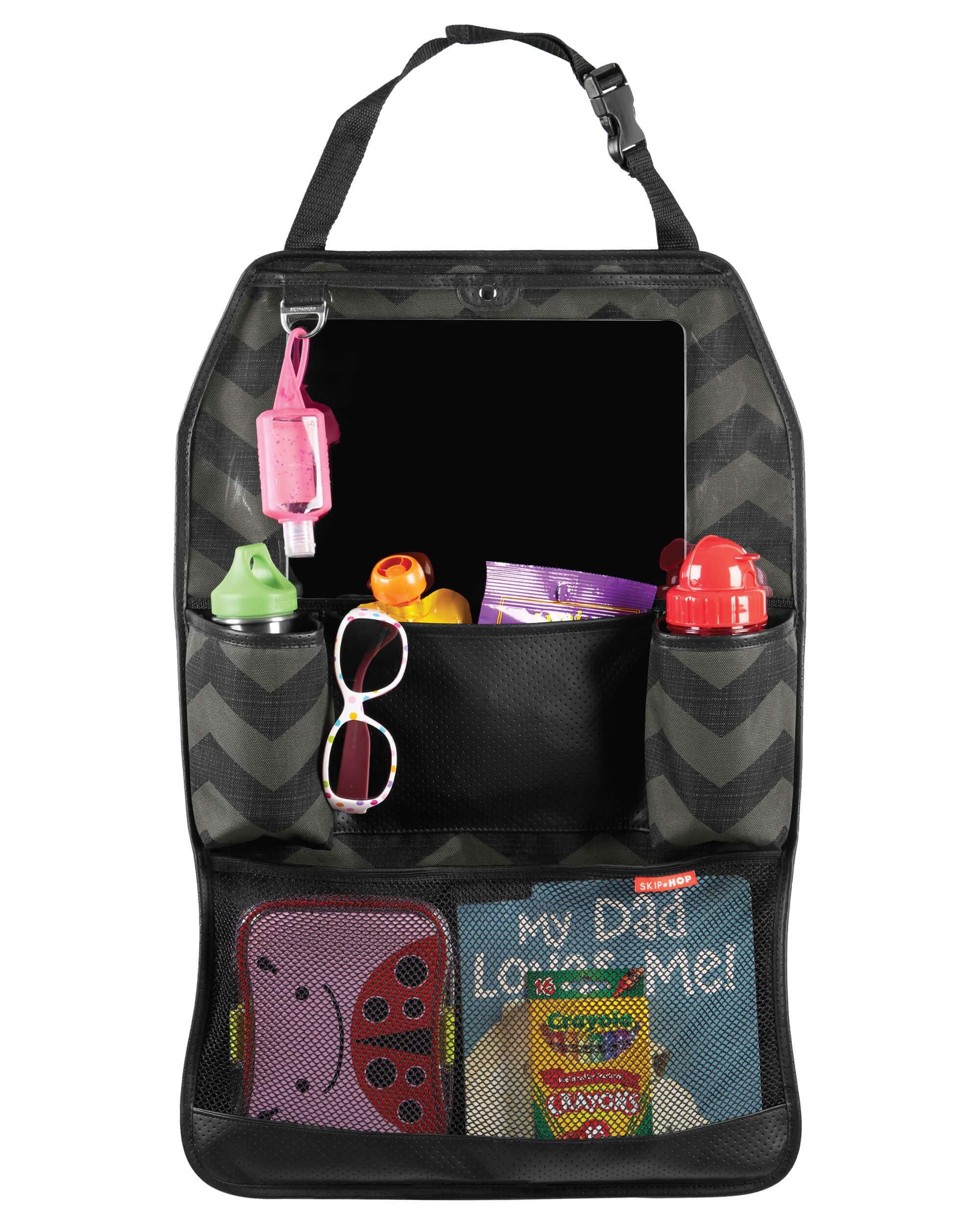 Skip Hop Backseat Organizer - Car Seat Organizer with Tonal Chevron Design for Baby Essentials & Toys - Perfect for Road Trips & Family Travel