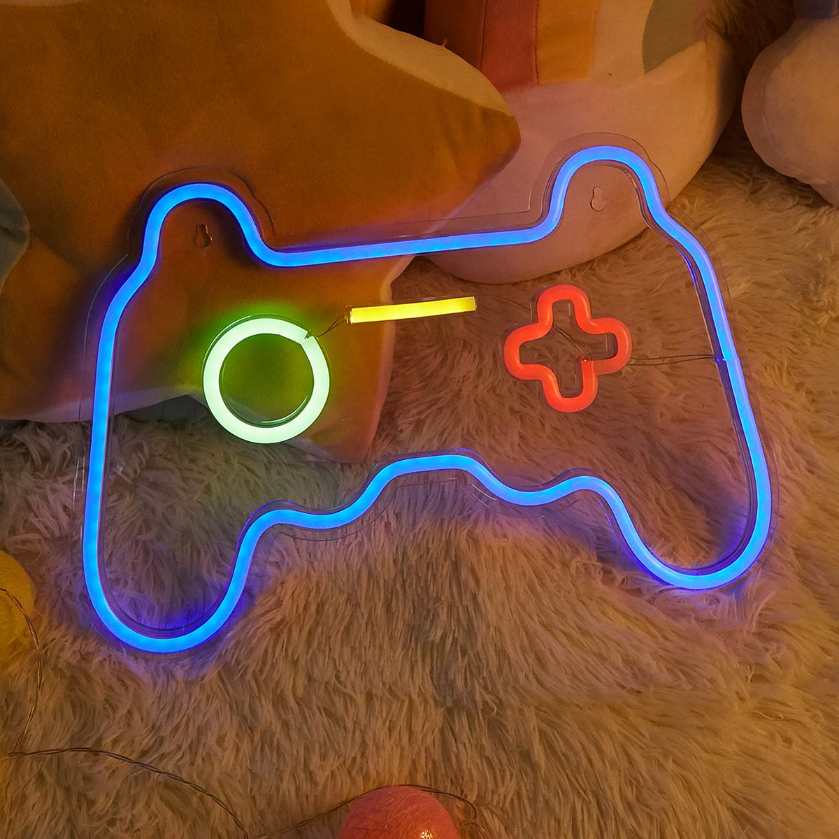 USB-Powered Gamepad Shaped Neon Sign - LED Wall Decor for Gaming Room, Cool Neon Light Sculpture | Perfect Gamer Gift for Men & Women | Ideal for Bedroom, Game Lounge & Streaming Setup