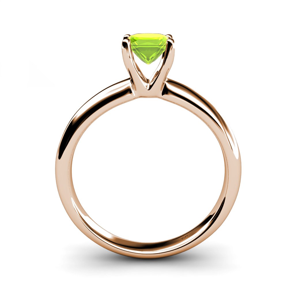 0.95 Carat Peridot Solitaire Ring in 14K Rose Gold - Dainty Birthstone Jewelry for Women, Perfect for August Birthdays, Anniversaries & Everyday Elegance
