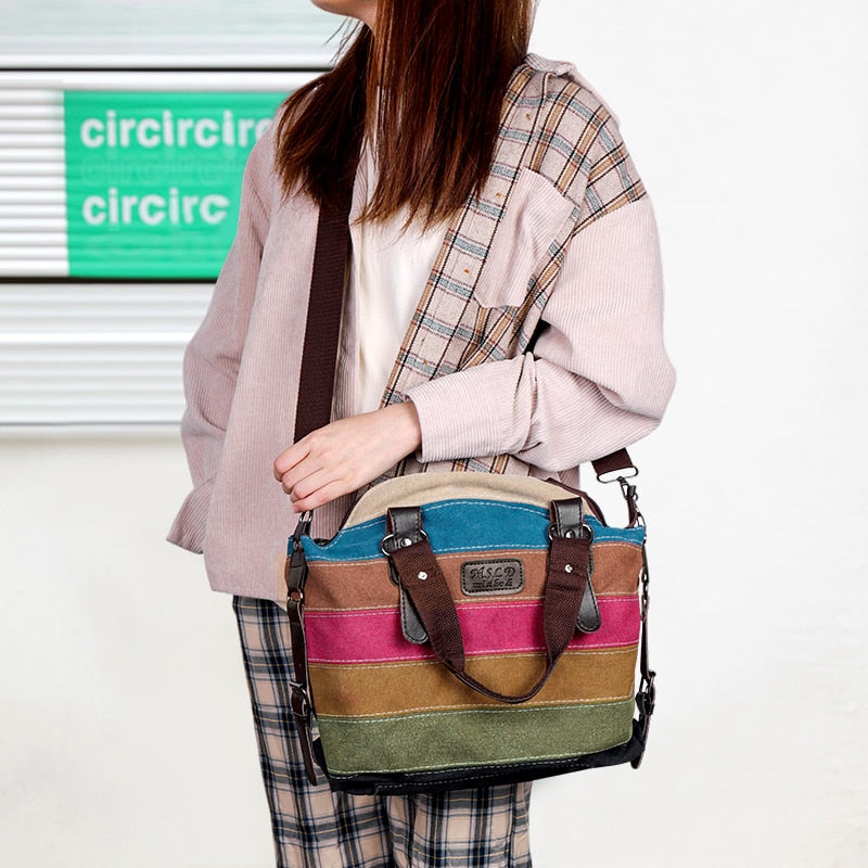Stylish Patchwork Rainbow One Shoulder Crossbody Bag for Women - Perfect for Music Festivals, Beach Outings & Everyday Use