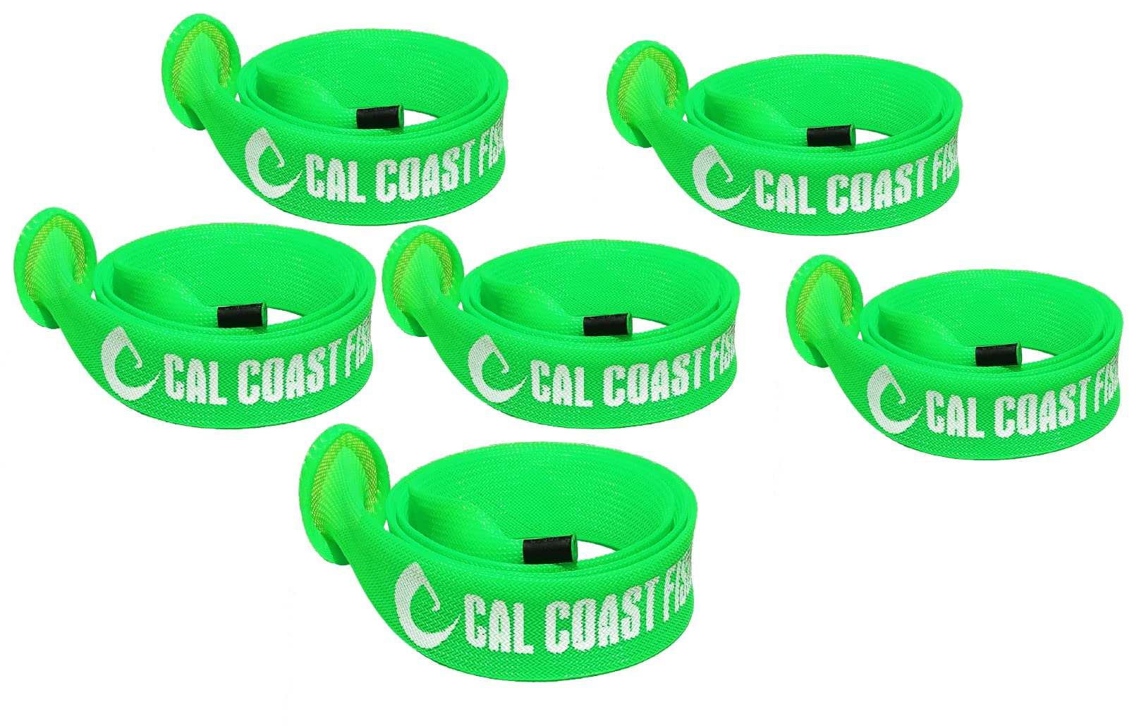 Cal Coast Fishing Rod Sleeve - 6 Pack Nylon Mesh Covers for Spinning Rods up to 68