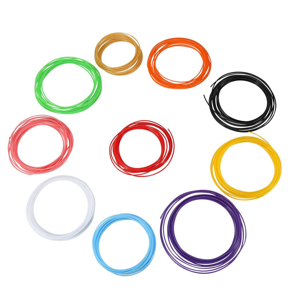 Zerodis 3D Printer Filament Bundle - 10 Pack ABS & PLA Filament for 3D Printing Pens | Perfect for DIY Crafts, Home Decor & Educational Projects
