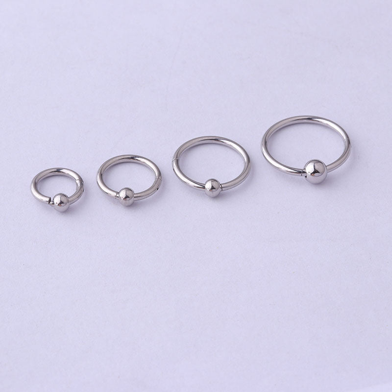 16G Surgical Steel Ball Hinged Septum Clicker Hoop Rings - Body Jewelry for Nose, Lip, Ear Piercing | Hypoallergenic & Comfortable for Daily Wear | HSPJ704