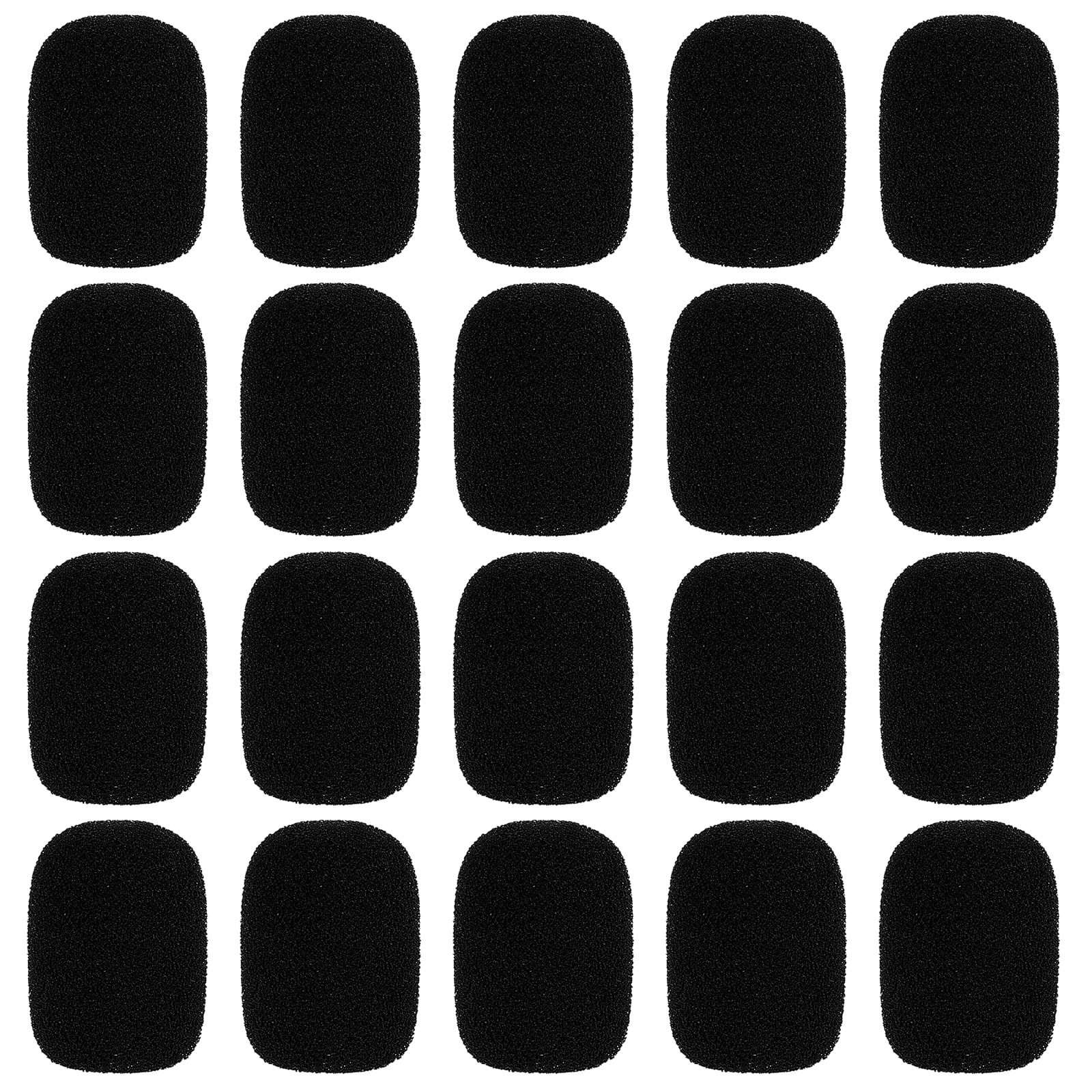 20 Pack Mini Foam Microphone Windscreens - High Density Lavalier Mic Covers for Noise Reduction (Black, 1.18