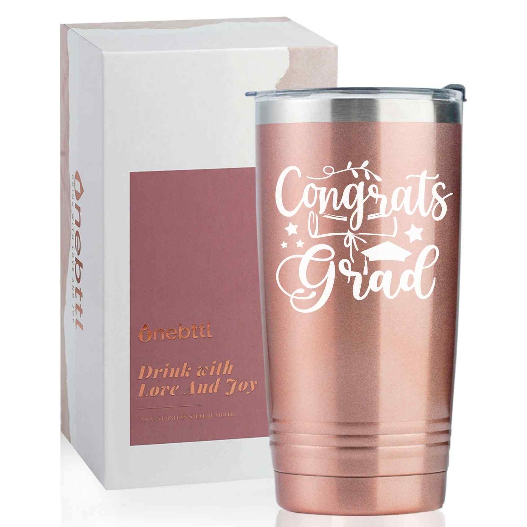 **2024 Graduation Gifts - 20oz Insulated Stainless Steel Tumbler with Lid, Funny Congrats Grad Cup for College & High School Graduates - Perfect for Graduation Party Decor, Back to School Supplies & Daily Use**