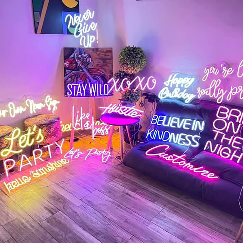 Custom Neon Signs for Wall Decor - Personalized LED Light Art for Bachelorette Party, Engagement, Birthday Gifts - 24