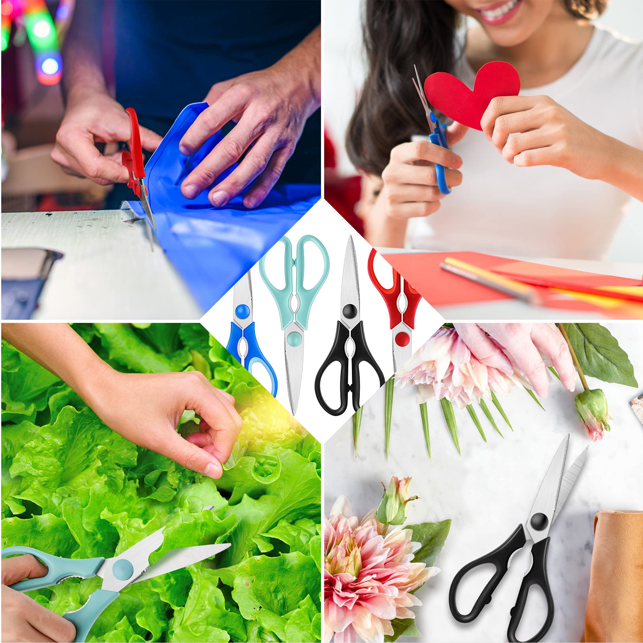 **Heavy Duty Kitchen Shears - Stainless Steel Sharp Cooking Scissors for Poultry, Chicken, Turkey & BBQ - Dishwasher Safe Utility Shears for Kitchen, Home Essentials - Perfect for Cutting Meat, Herbs & Food Prep**
