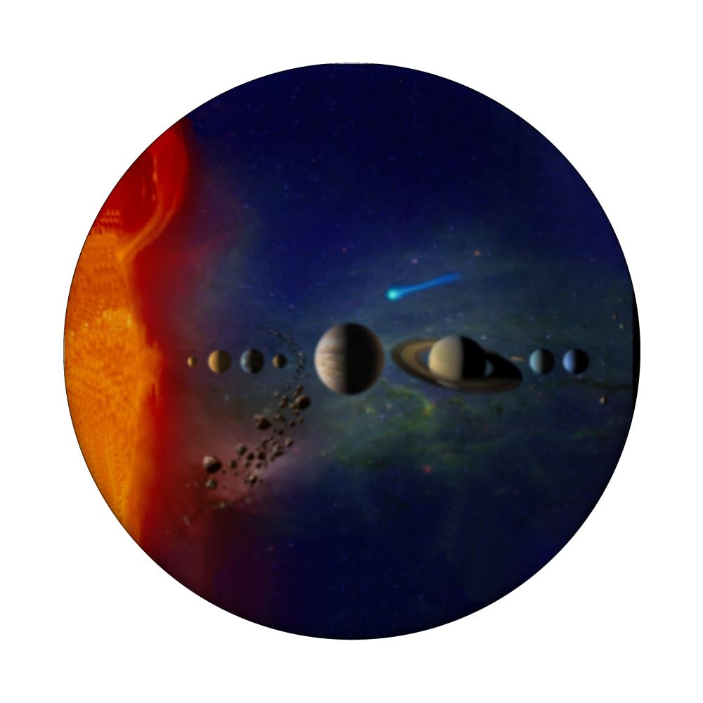 Solar System PopSockets - Sun, Stars, Planets, Asteroids & Comet Design Adhesive PopGrip for Phones - Perfect for Astronomy Lovers, Space Themed Decor & Unique Galaxy Gifts