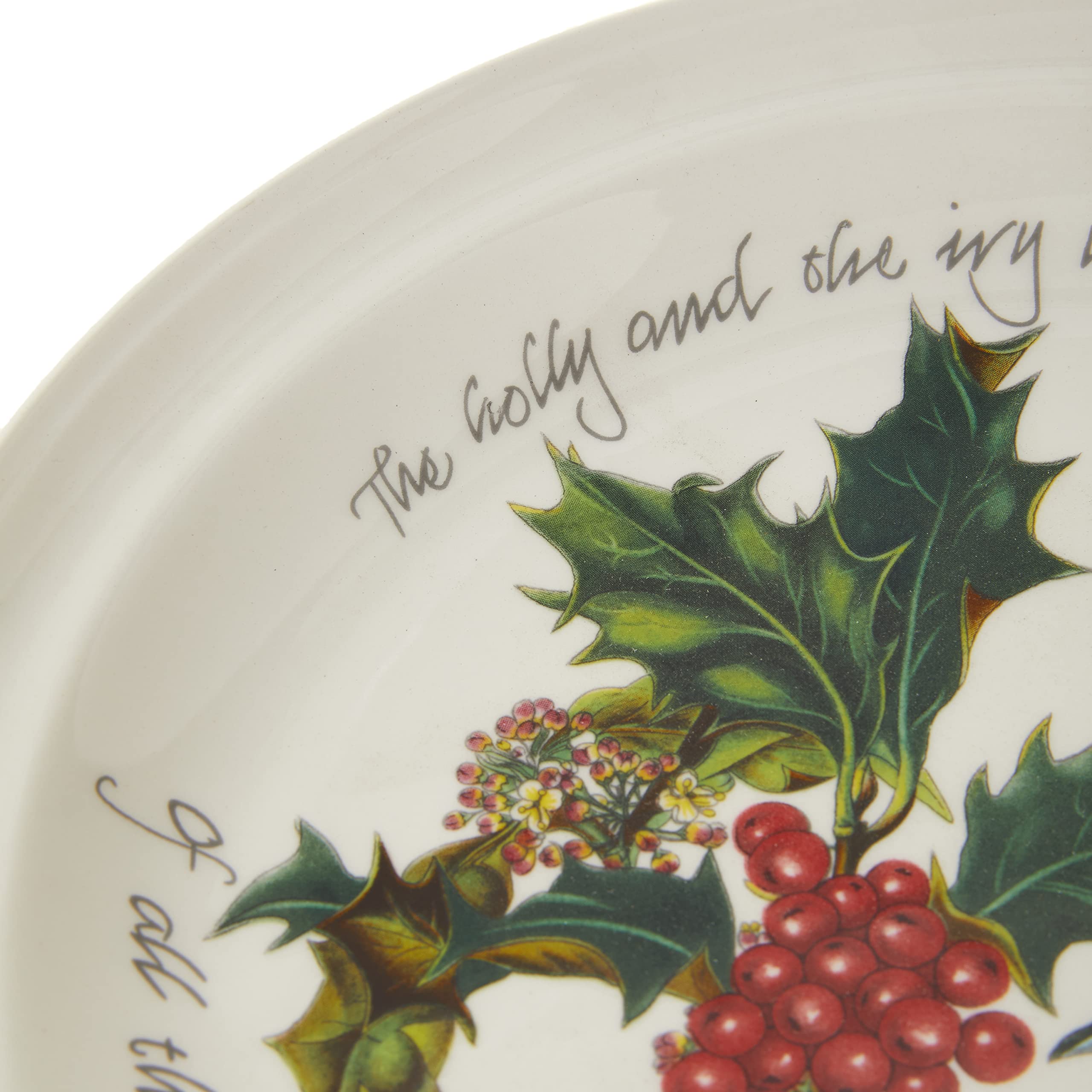 Portmeirion Holly and Ivy Christmas Dinner Plates Set of 6 - Elegant Holiday Dinnerware for Festive Gatherings & Family Celebrations