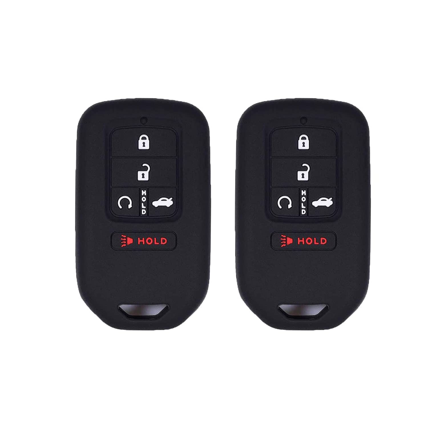 Premium Silicone Key Fob Cover for Honda Accord, Civic, CRV, Pilot, Passport, Insight - Durable Keyless Entry Remote Control Protector (2-Pack, Black) | Perfect for Everyday Protection & Car Key Organization