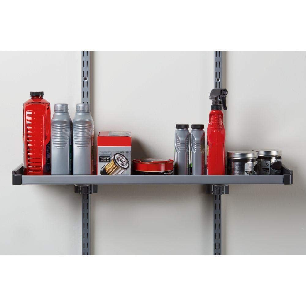 Rubbermaid FastTrack Rail Heavy Duty Large Shelf Organizer System - 50 lb Capacity for Garage, Laundry Room & Pantry Storage - Perfect for Cleaning Supplies, Garden Tools & Household Organization