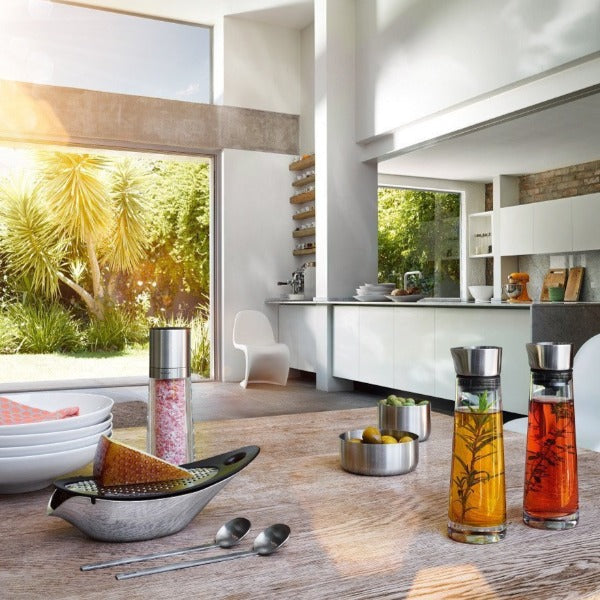 Premium Stainless Steel Parmesan Cheese Grater with Detachable Bowl - Perfect for Italian Pasta, Pizza & Salad Garnishing at Home or Restaurant