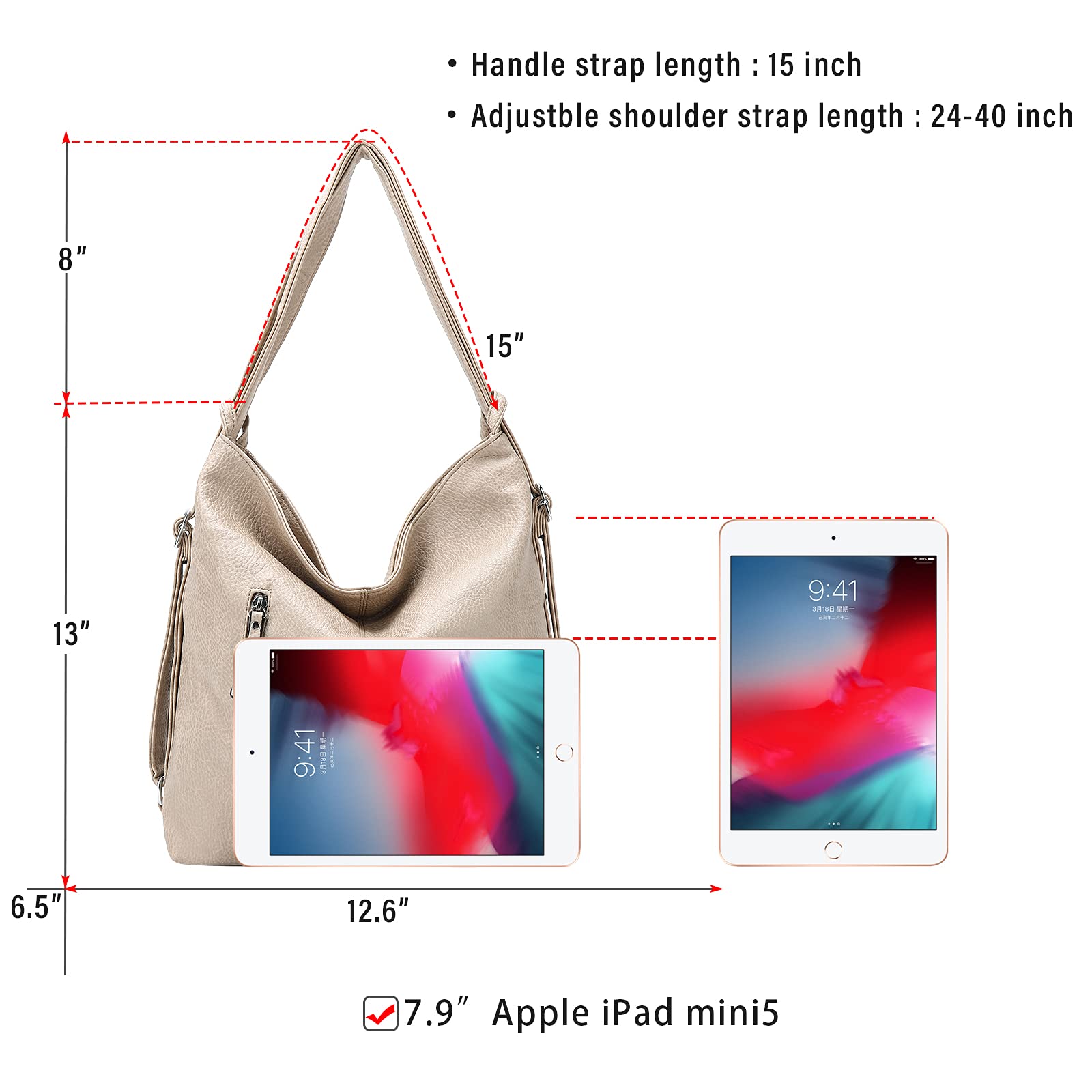 Women's Convertible Backpack Purse & Handbag - Apricot Color, Fashionable Crossbody Shoulder Bag for Work, Travel & Daily Use